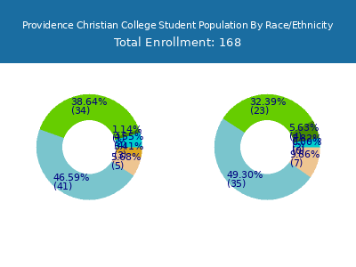Providence Christian College 2025 Student Population by Gender and Race chart