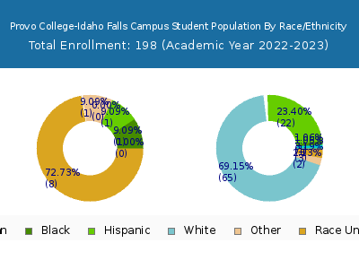 Provo College-Idaho Falls Campus 2023 Student Population by Gender and Race chart