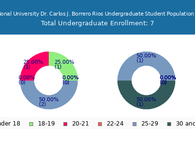 Professional University Dr. Carlos J. Borrero Rios 2025 Undergraduate Enrollment Age Diversity Pie chart