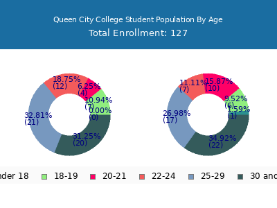 Queen City College 2024 Student Population Age Diversity Pie chart