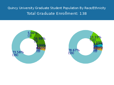 Quincy University 2025 Graduate Enrollment by Gender and Race chart