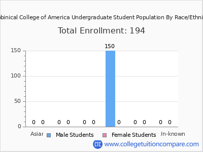 Rabbinical College of America 2025 Undergraduate Enrollment by Gender and Race chart