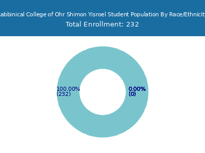 Rabbinical College of Ohr Shimon Yisroel 2025 Student Population by Gender and Race chart