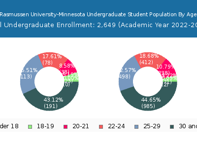 Rasmussen University-Minnesota 2023 Undergraduate Enrollment Age Diversity Pie chart