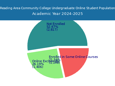 Reading Area Community College 2025 Online Student Population chart