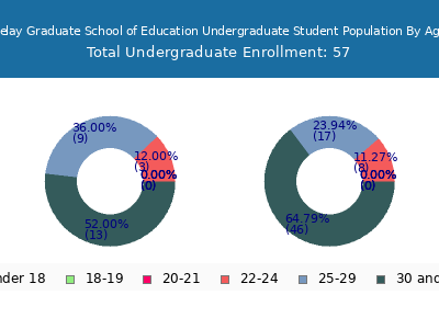 Relay Graduate School of Education 2024 Undergraduate Enrollment Age Diversity Pie chart