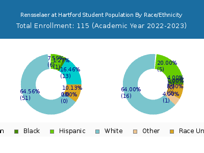 Rensselaer at Hartford 2023 Student Population by Gender and Race chart