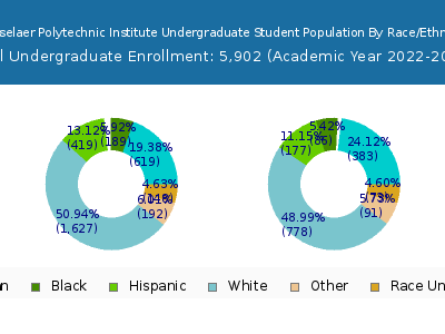 Rensselaer Polytechnic Institute 2023 Undergraduate Enrollment by Gender and Race chart