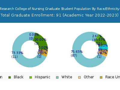 Research College of Nursing 2023 Graduate Enrollment by Gender and Race chart