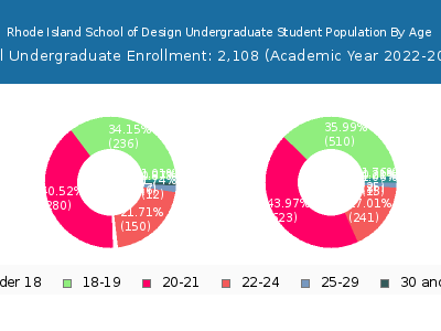 Rhode Island School of Design 2023 Undergraduate Enrollment Age Diversity Pie chart