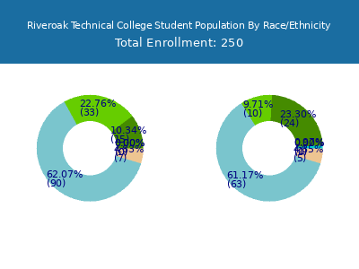 Riveroak Technical College 2025 Student Population by Gender and Race chart
