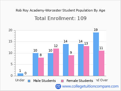 Rob Roy Academy-Worcester 2024 Student Population by Age chart