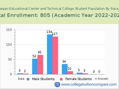 Robert Morgan Educational Center and Technical College 2023 Student Population by Gender and Race chart
