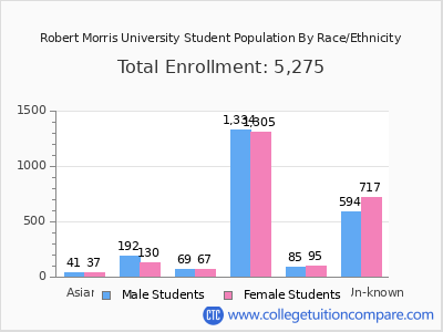 Robert Morris University 2025 Student Population by Gender and Race chart