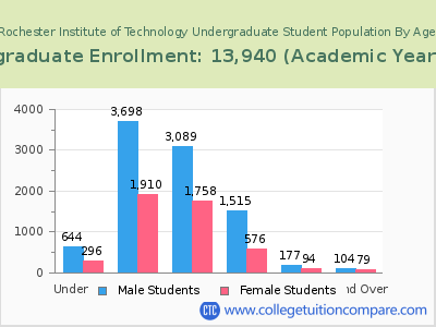 Rochester Institute of Technology 2023 Undergraduate Enrollment by Age chart