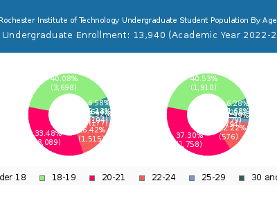 Rochester Institute of Technology 2023 Undergraduate Enrollment Age Diversity Pie chart