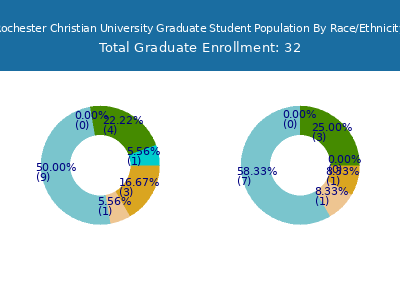 Rochester Christian University 2025 Graduate Enrollment by Gender and Race chart