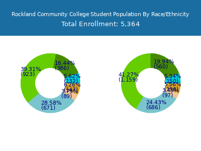 Rockland Community College 2025 Student Population by Gender and Race chart