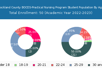 Rockland County BOCES-Practical Nursing Program 2023 Student Population Age Diversity Pie chart