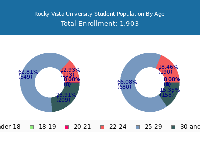 Rocky Vista University 2025 Student Population Age Diversity Pie chart