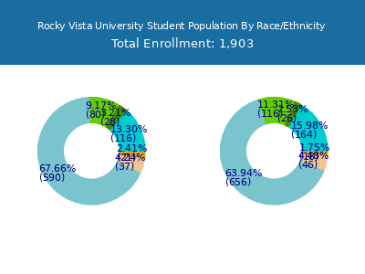 Rocky Vista University 2025 Student Population by Gender and Race chart