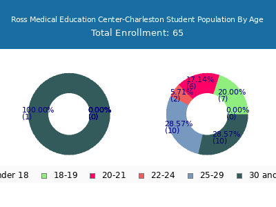 Ross Medical Education Center-Charleston 2024 Student Population Age Diversity Pie chart