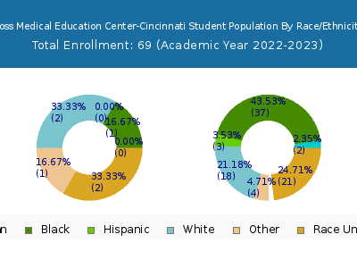 Ross Medical Education Center-Cincinnati 2023 Student Population by Gender and Race chart