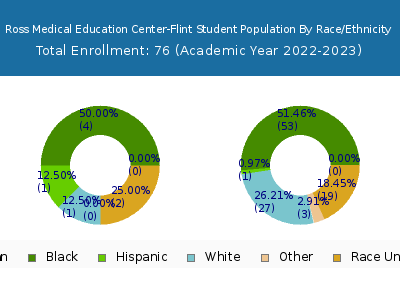 Ross Medical Education Center-Flint 2023 Student Population by Gender and Race chart