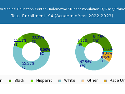 Ross Medical Education Center - Kalamazoo 2023 Student Population by Gender and Race chart