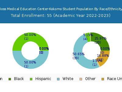 Ross Medical Education Center-Kokomo 2023 Student Population by Gender and Race chart