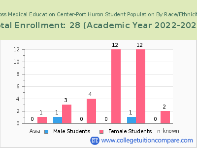 Ross Medical Education Center-Port Huron 2023 Student Population by Gender and Race chart