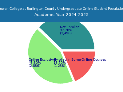 Rowan College at Burlington County 2025 Online Student Population chart