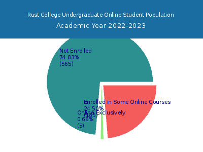 Rust College 2023 Online Student Population chart