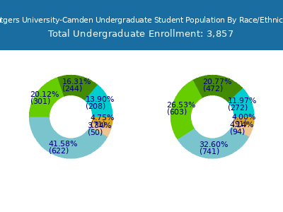Rutgers University-Camden 2025 Undergraduate Enrollment by Gender and Race chart