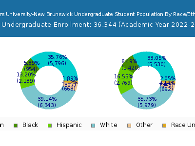 Rutgers University-New Brunswick 2023 Undergraduate Enrollment by Gender and Race chart