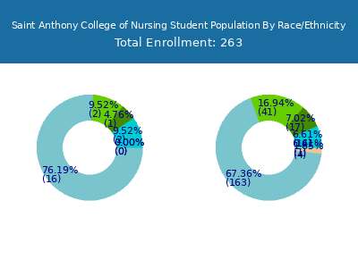 Saint Anthony College of Nursing 2025 Student Population by Gender and Race chart