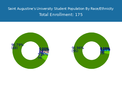 Saint Augustine's University 2025 Student Population by Gender and Race chart