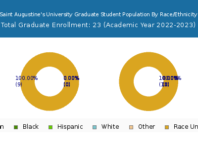Saint Augustine's University 2023 Graduate Enrollment by Gender and Race chart