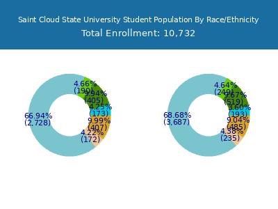 Saint Cloud State University 2025 Student Population by Gender and Race chart