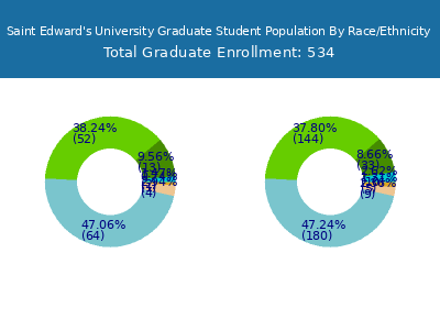 Saint Edward's University 2025 Graduate Enrollment by Gender and Race chart