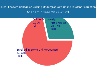 Saint Elizabeth College of Nursing 2023 Online Student Population chart