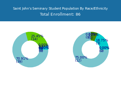 Saint John's Seminary 2025 Student Population by Gender and Race chart