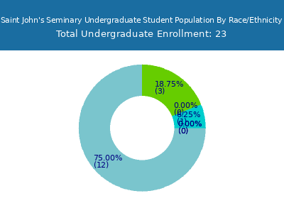 Saint John's Seminary 2025 Undergraduate Enrollment by Gender and Race chart