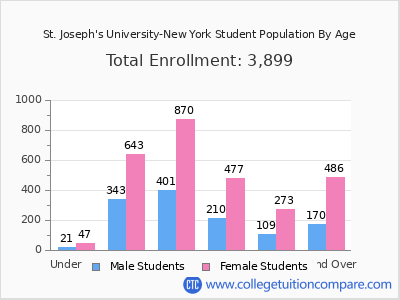 St. Joseph's University-New York 2024 Student Population by Age chart