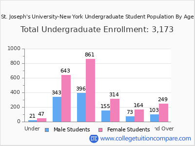 St. Joseph's University-New York 2024 Undergraduate Enrollment by Age chart