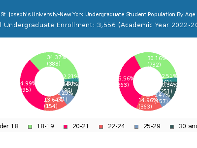St. Joseph's University-New York 2023 Undergraduate Enrollment Age Diversity Pie chart