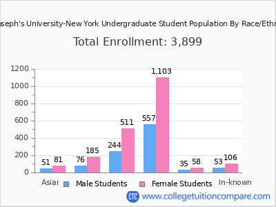 St. Joseph's University-New York 2025 Undergraduate Enrollment by Gender and Race chart