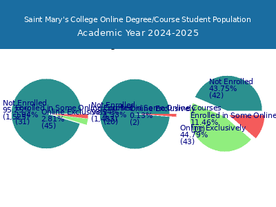 Saint Mary's College 2025 Online Student Population chart