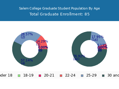 Salem College 2025 Graduate Enrollment Age Diversity Pie chart