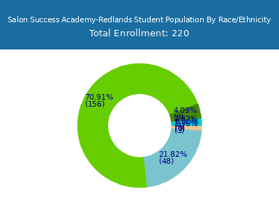 Salon Success Academy-Redlands 2025 Student Population by Gender and Race chart